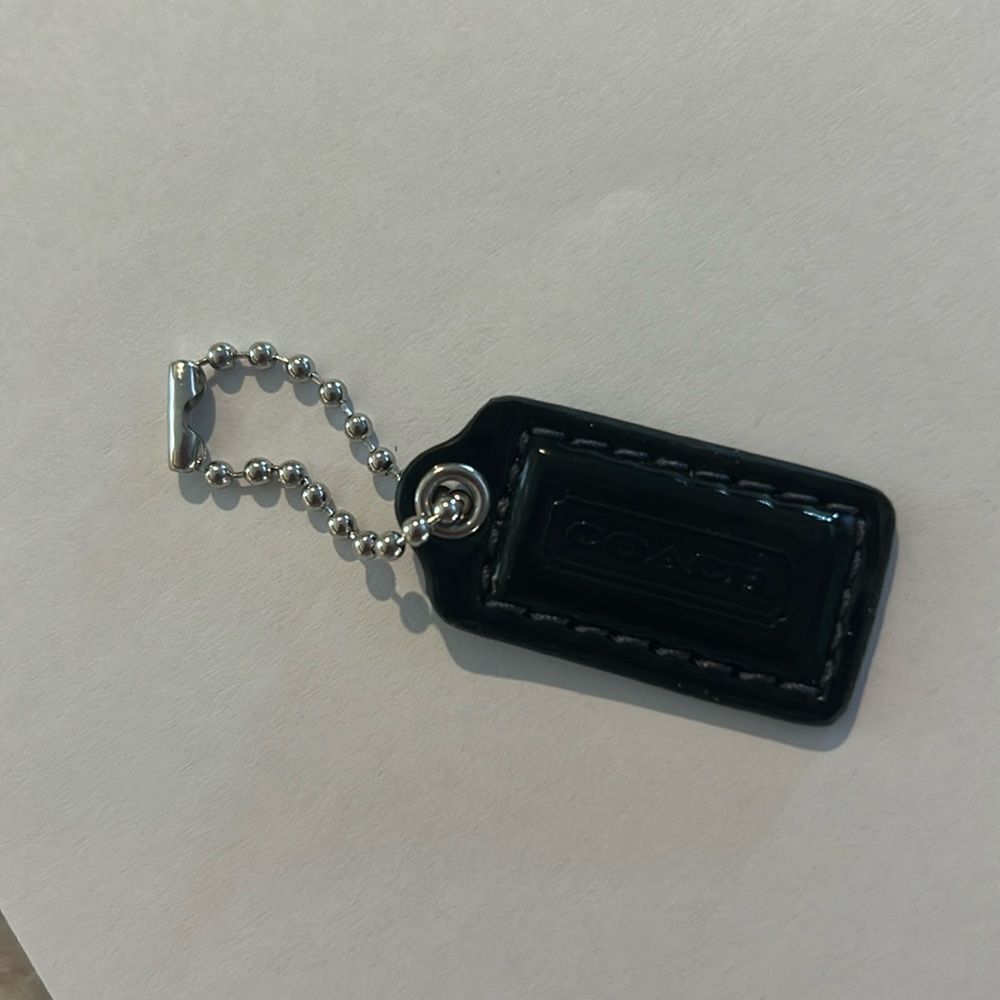 COACH Black Patent Leather Keychain